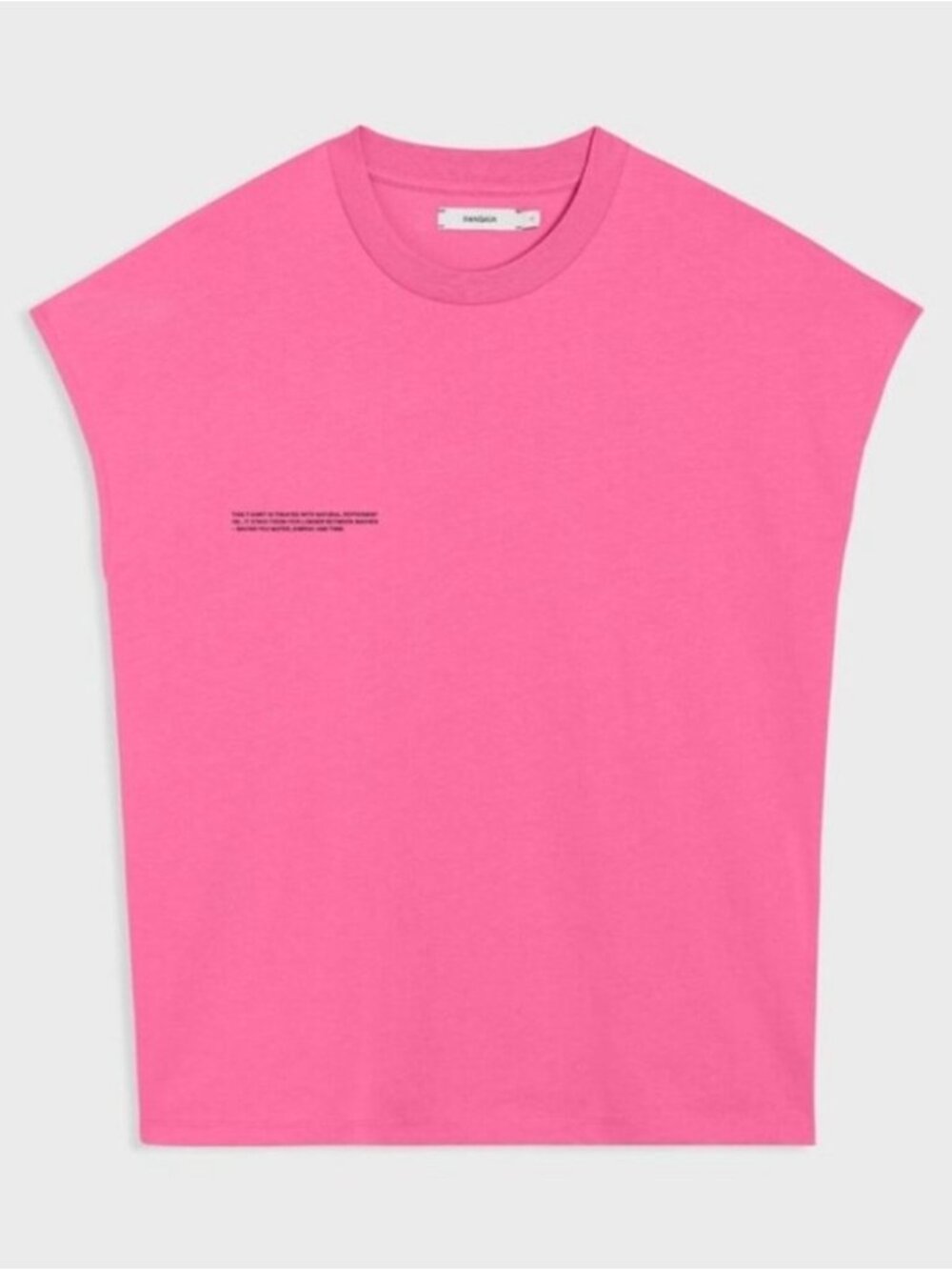 Cotton Cropped Shoulder T-shirt- Flamingo Pink, Size XS